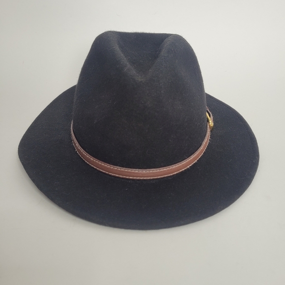 Black felted fedora hat - Picture 3 of 11